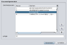 Passwortverwaltung Bildschirmfoto: Passwortgenerator